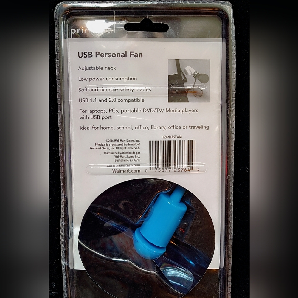 USB Personal Fan - Blue - Picture 2 of 2